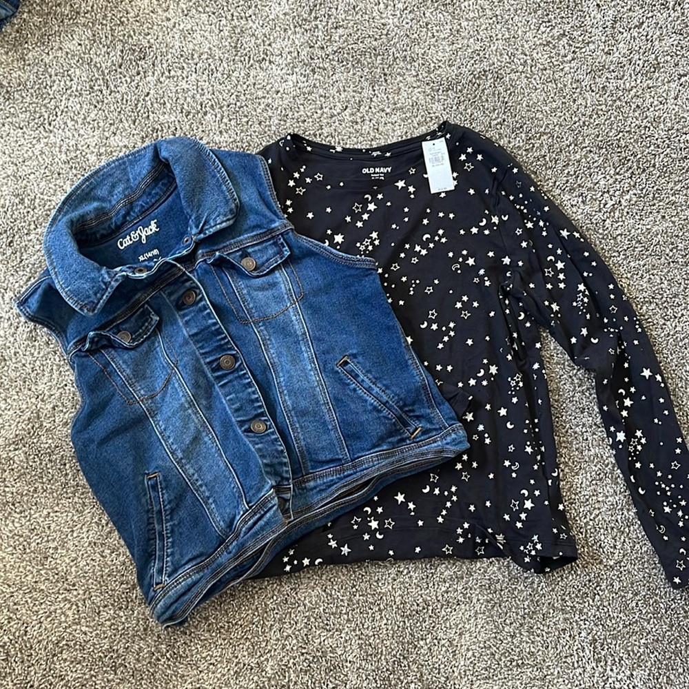 LS Old Navy & Cat & Jack Denim Vest Girls size XL